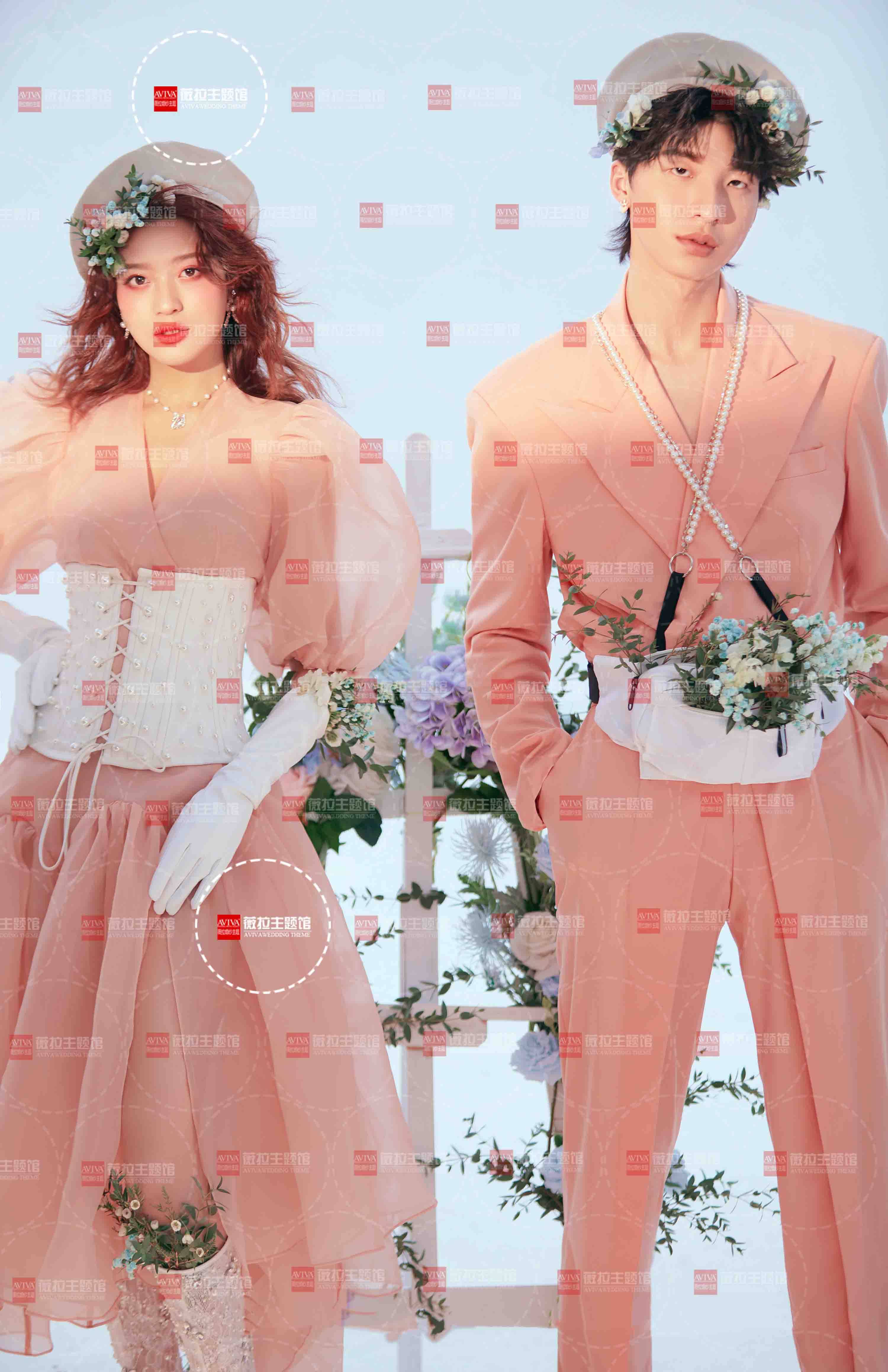 小清新森系公主婚纱色彩礼服情侣写真旅拍影楼婚纱