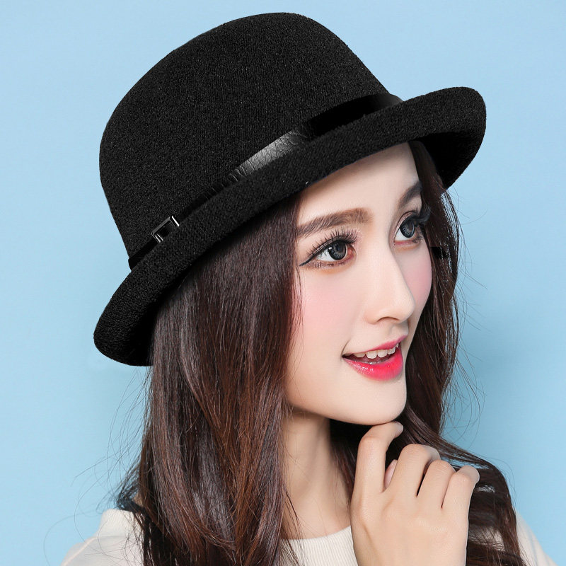 春夏韩版卷边小礼帽子子女英伦渔夫爵士帽女帽子