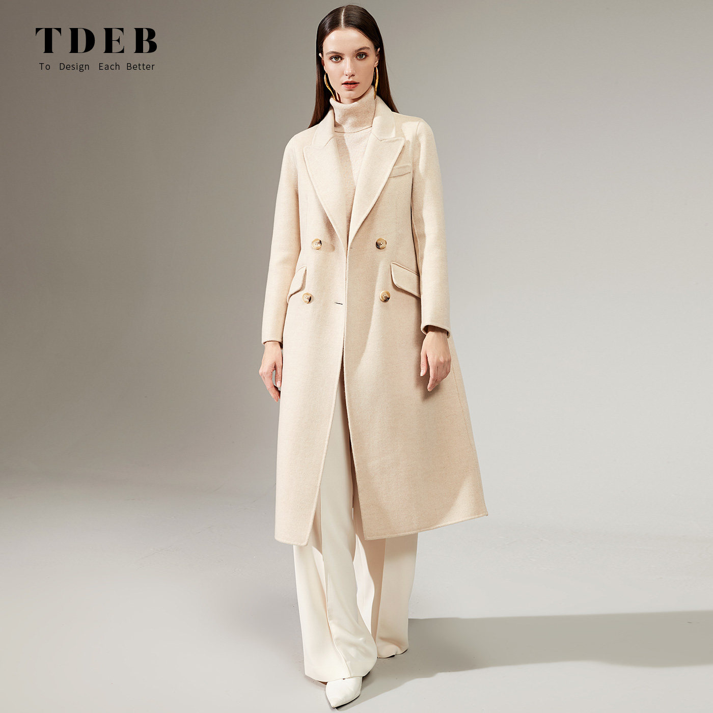 2020冬季新款高端时尚双面羊绒大衣女中中长毛呢外套