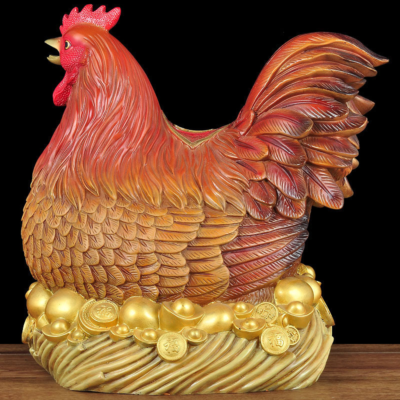彩铜摆件吉祥物招财母鸡存钱风水家居客厅玄关摆件