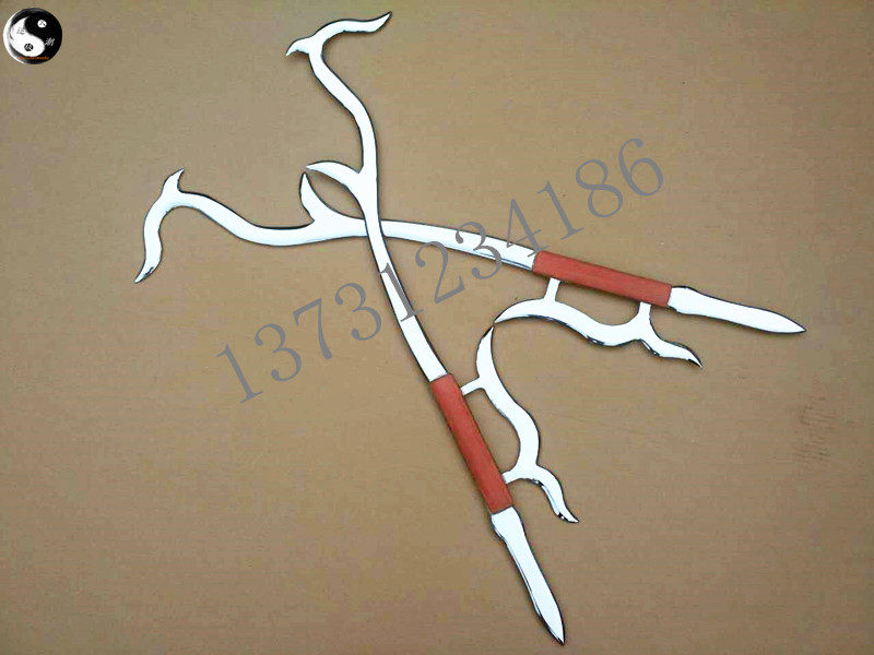 双钩如意精品虎头不锈钢护手月牙意树定做武术更多武术装备