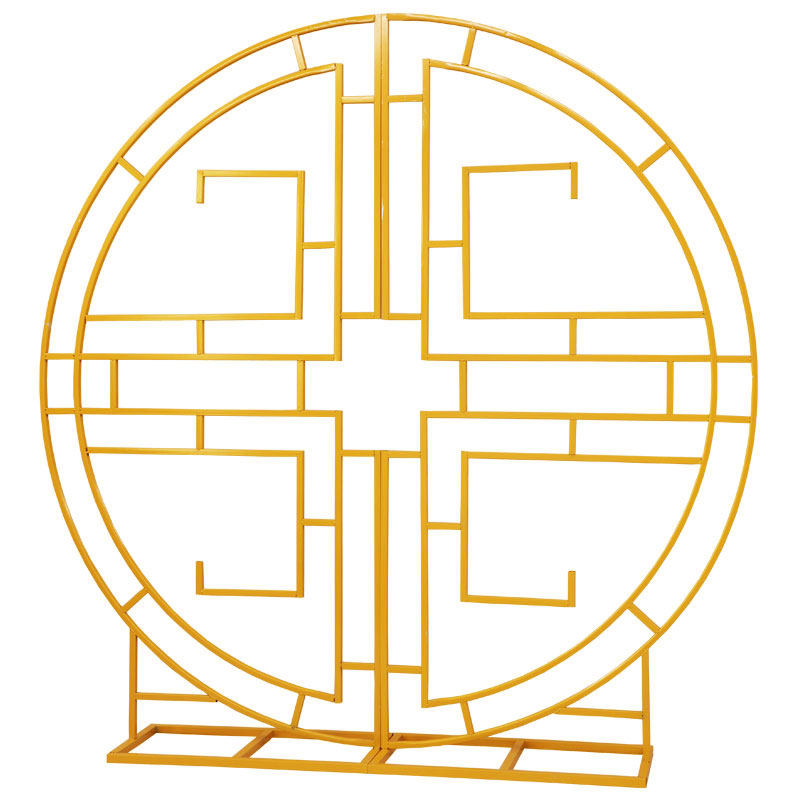 屏风中式新中式婚庆道具铁艺同心圆婚礼布置舞台拱门