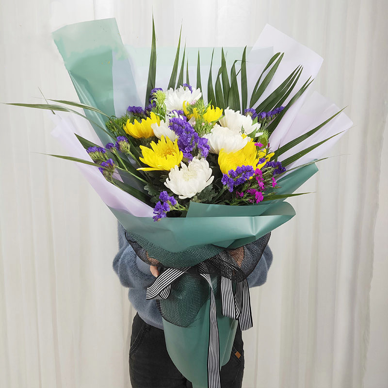 清明节高档忌日扫墓祭祀悼念缅怀花束深圳白菊鲜花速递同城