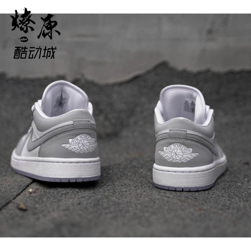 燎原airjordan1aj1灰白烟灰雾霾小迪低帮休闲鞋dc0774105