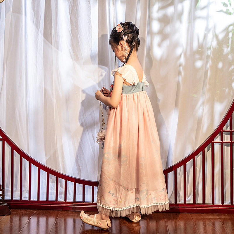 女童汉服夏季中国国风高端复古唐装襦裙改良唐装