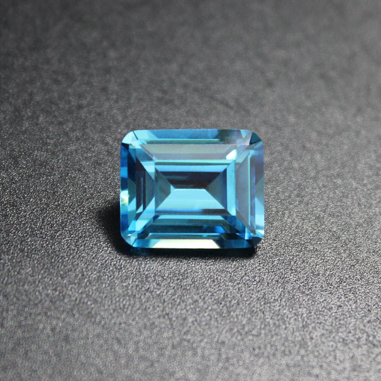 长方形海蓝宝石裸石蔚蓝大海三月诞生石托帕石福神石戒指手饰