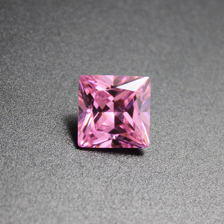 甜美女款公主正方形粉红锆石裸钻钻石亮闪戒指其他
