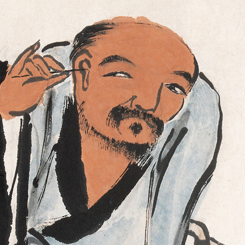 采耳图片宣传字画中式文化掏挖耳朵壁画美容国画