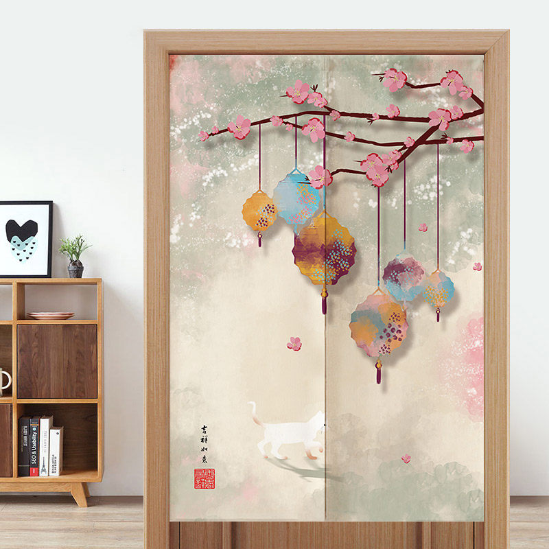 门帘中式中国国风玄关布帘门挂对门化解卧室门帘