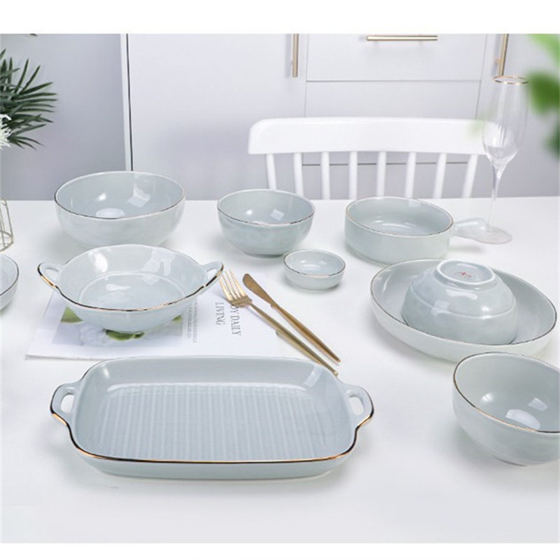 雅诚德流金岁月创意陶瓷餐具4.5寸高脚碗菜碟圆盘中式碗