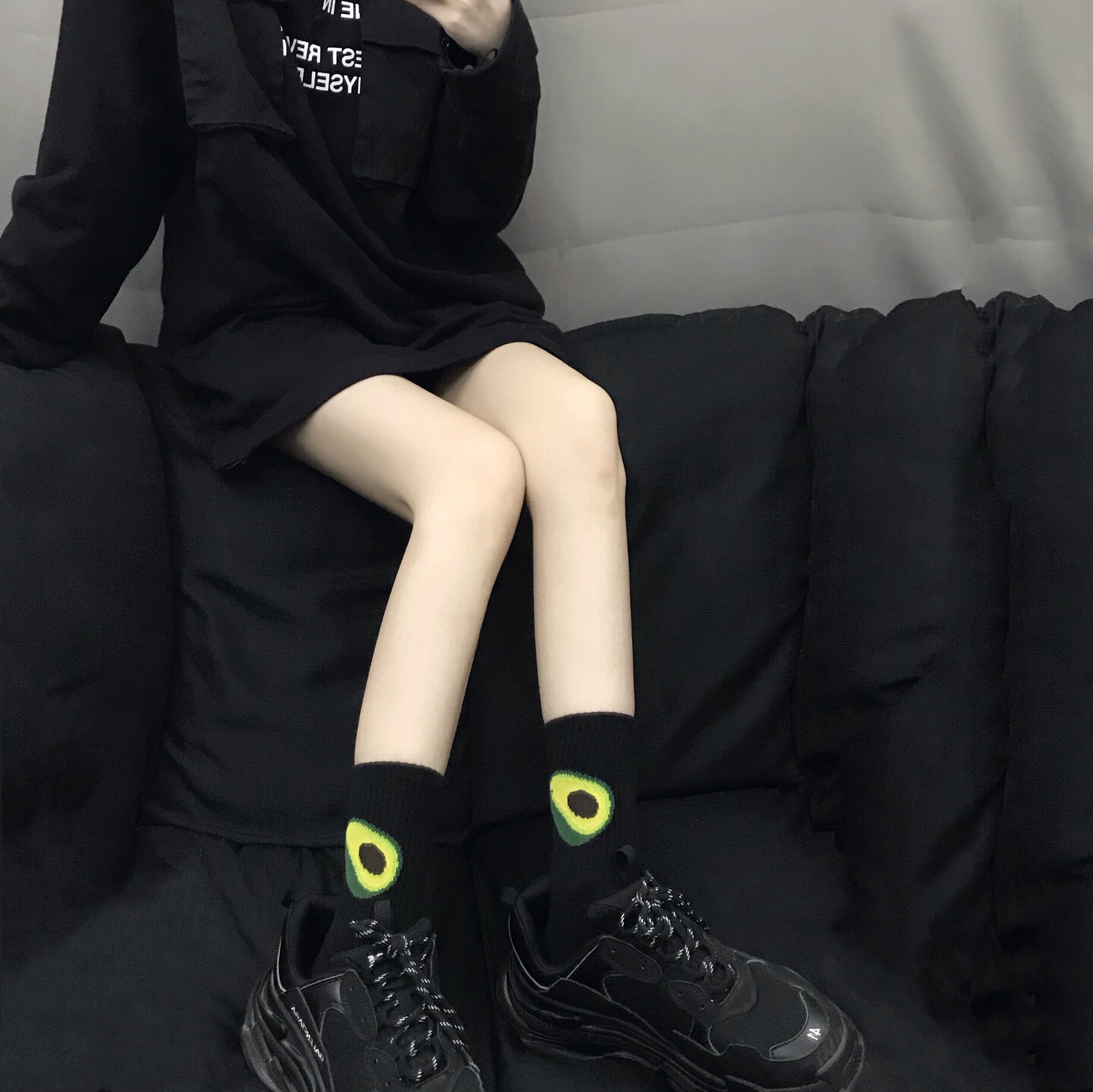 长袜子女秋冬中筒袜ins潮堆堆袜纯棉百搭女士秋天长筒韩版网红款