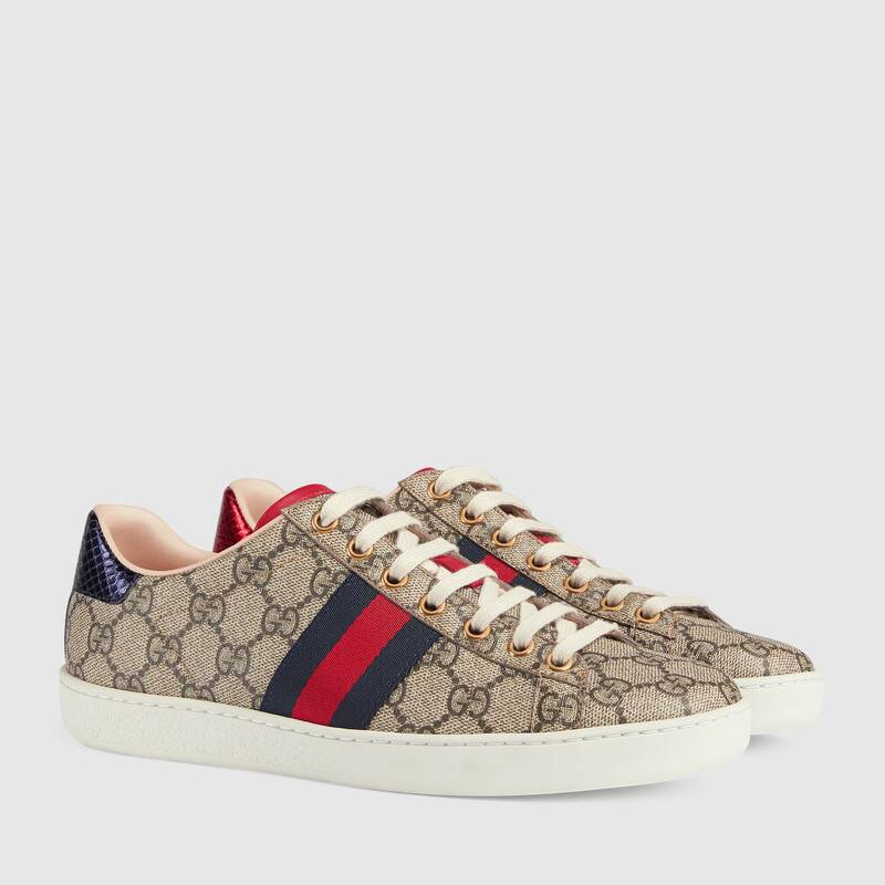 gucci古奇ace系列女士ggsupreme帆布时尚休闲鞋