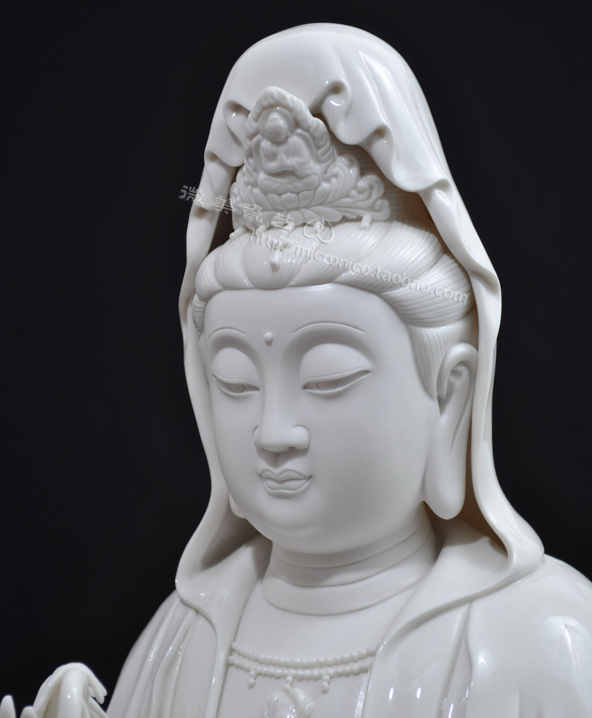30吋立莲观音菩萨像大型佛像大号陶瓷像观世音佛教用品白瓷摆件