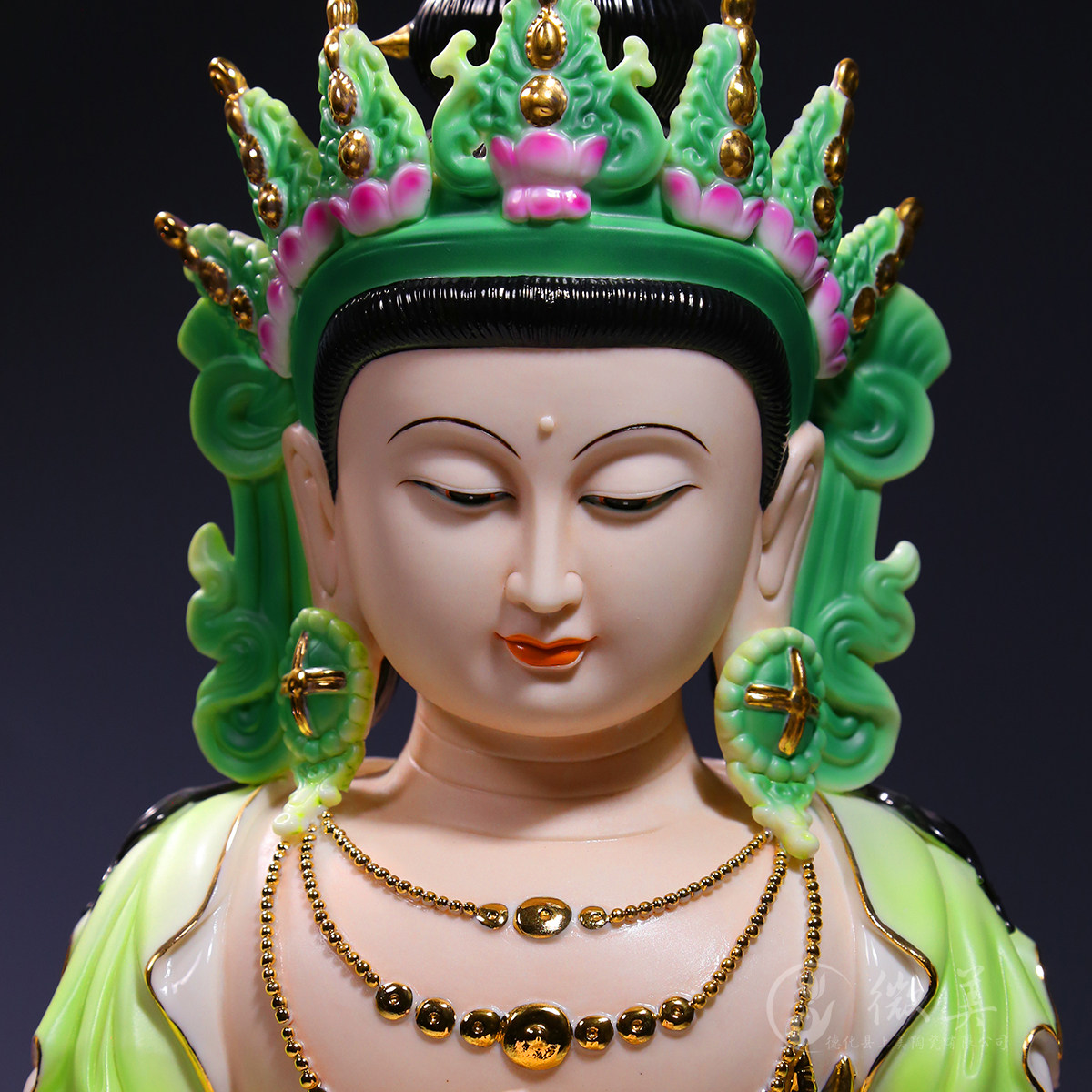 德化陶瓷20吋四臂观音坐像彩绘观音佛像供奉藏传佛教观世音菩萨