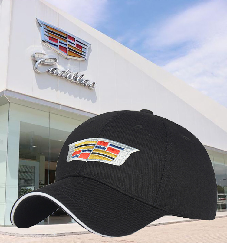 适用凯迪拉克帽子汽车4s车队带车标帽休闲防晒帽子