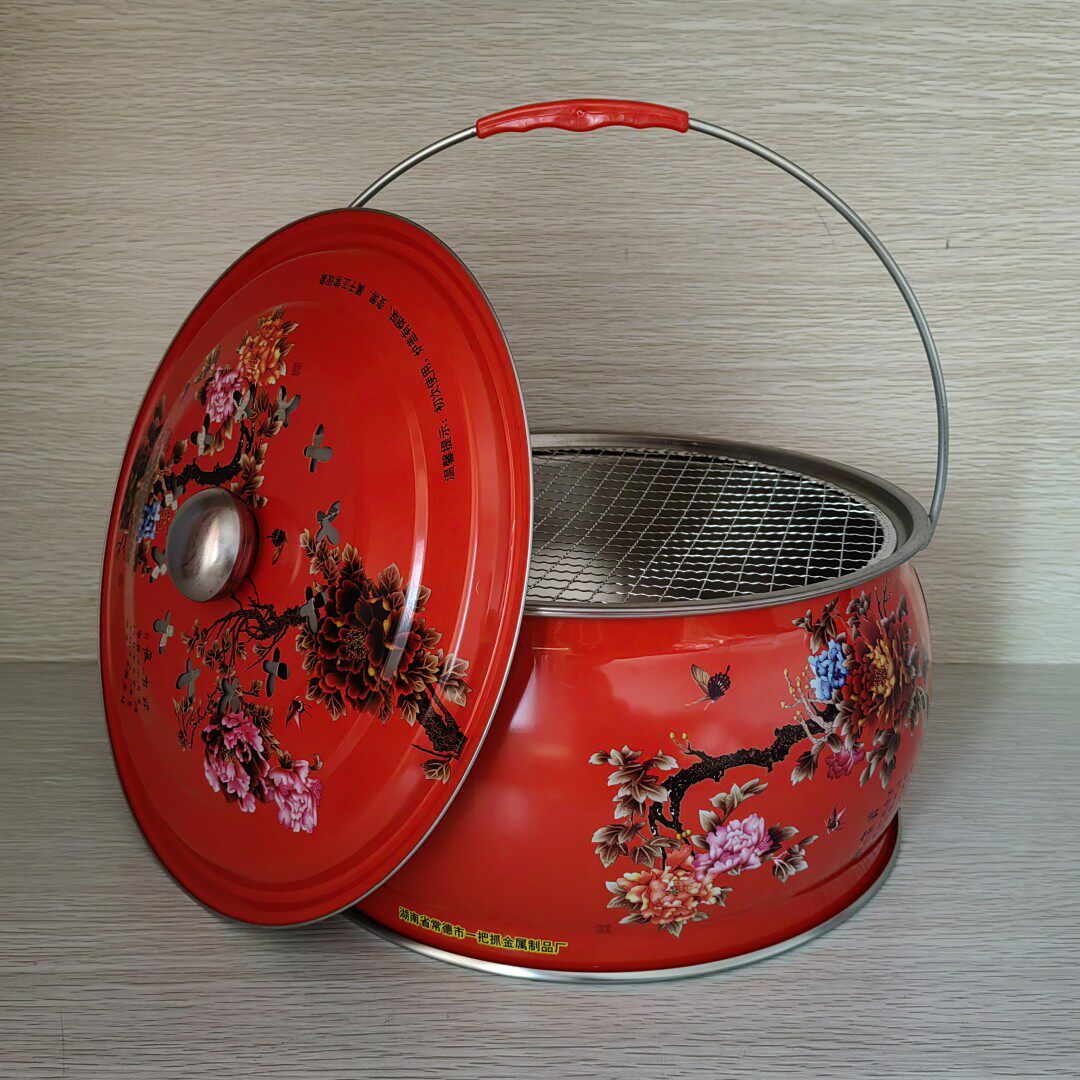 木炭烤火火炉加厚取暖暖炉手提火盆家用移动烧烤炉