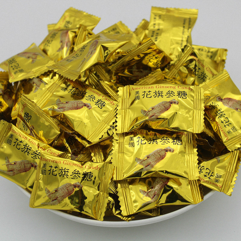 网红威士雅花旗参糖人参糖含洋参糖果休闲办公零食散装250g约90粒