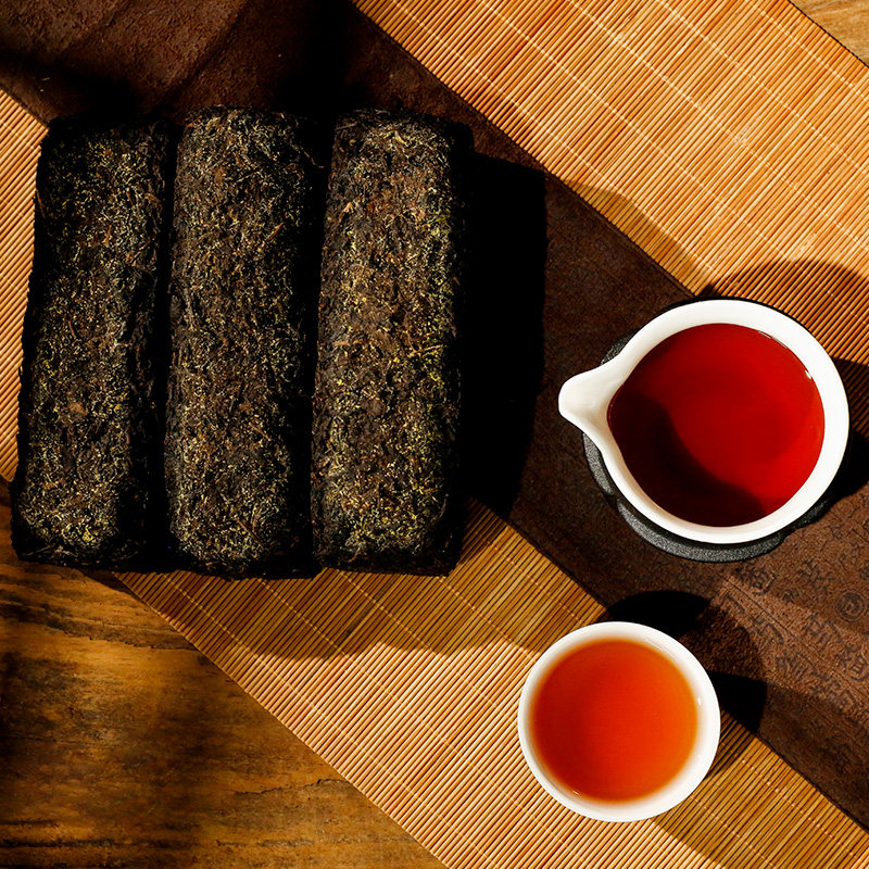 贡尖安化湘丰茯砖湖南正品正宗金花砖茶1kg安化黑茶