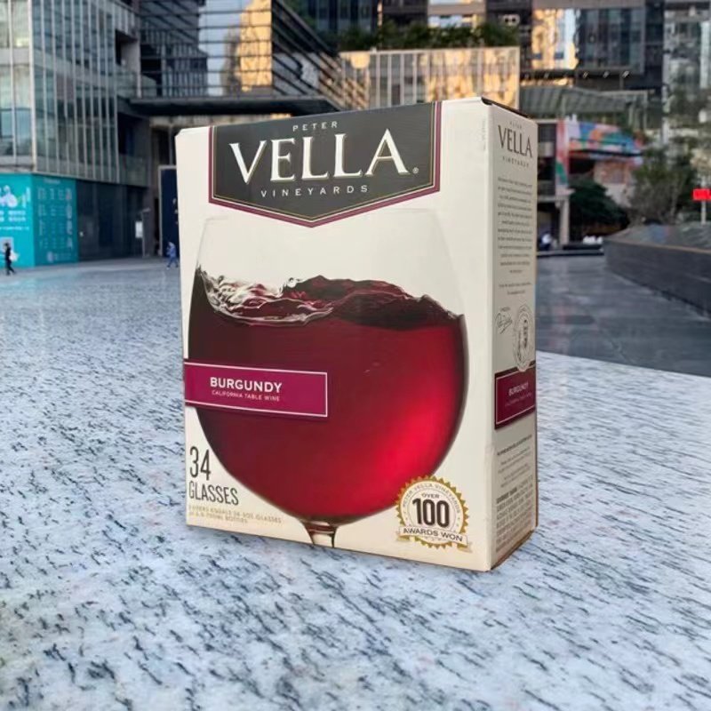 百乐vella红酒5l美国原装进口盒装柔顺勃艮半干干红静态葡萄酒