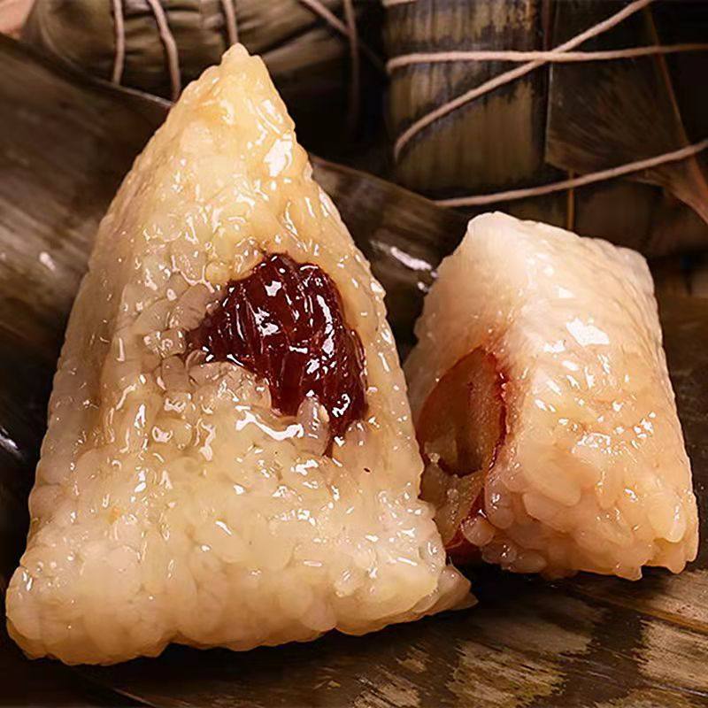 红枣粽子山东五莲现包三角糯米粽非桲椤叶斛叶粽子