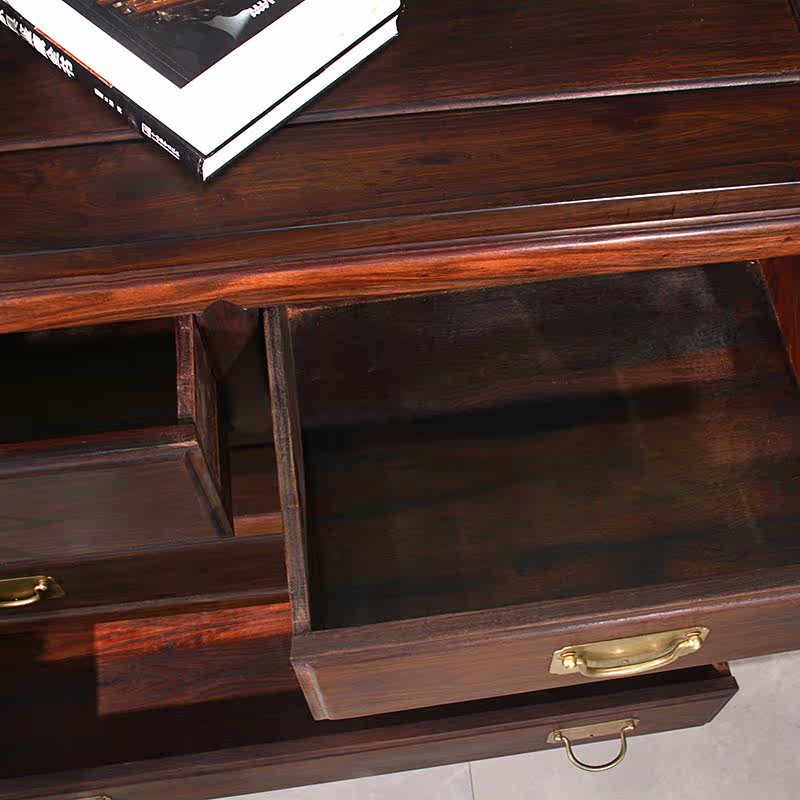 满天红天红红木家具老挝大红酸枝素面五斗柜交趾黄檀斗柜