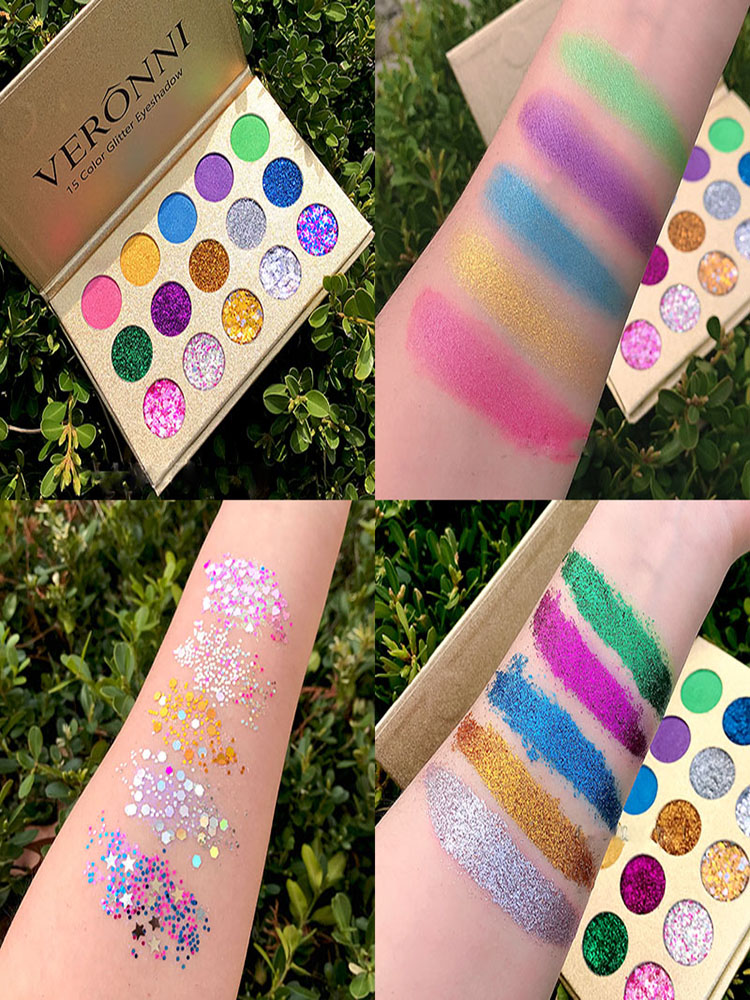 儿童舞台妆眼影盘免胶水亮片幼儿园表演出闪粉盘彩妆盘化妆品学生