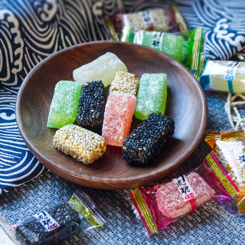 六味牛皮上海特产老城城隍庙糖果芝麻软糖草莓糖果