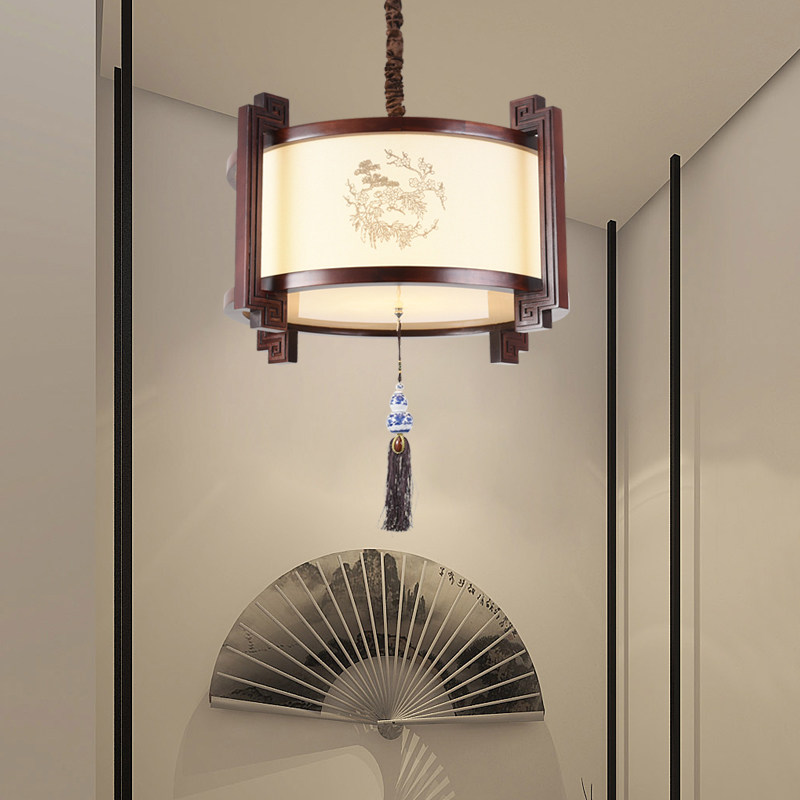 中式吊灯茶室古典禅意灯饰实木新中式简约灯具餐厅吊灯