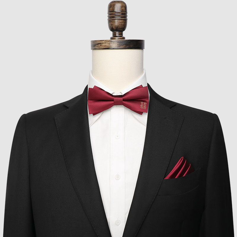 forevernow新郎红色领结结婚婚礼男士西装衬衫纯色领结