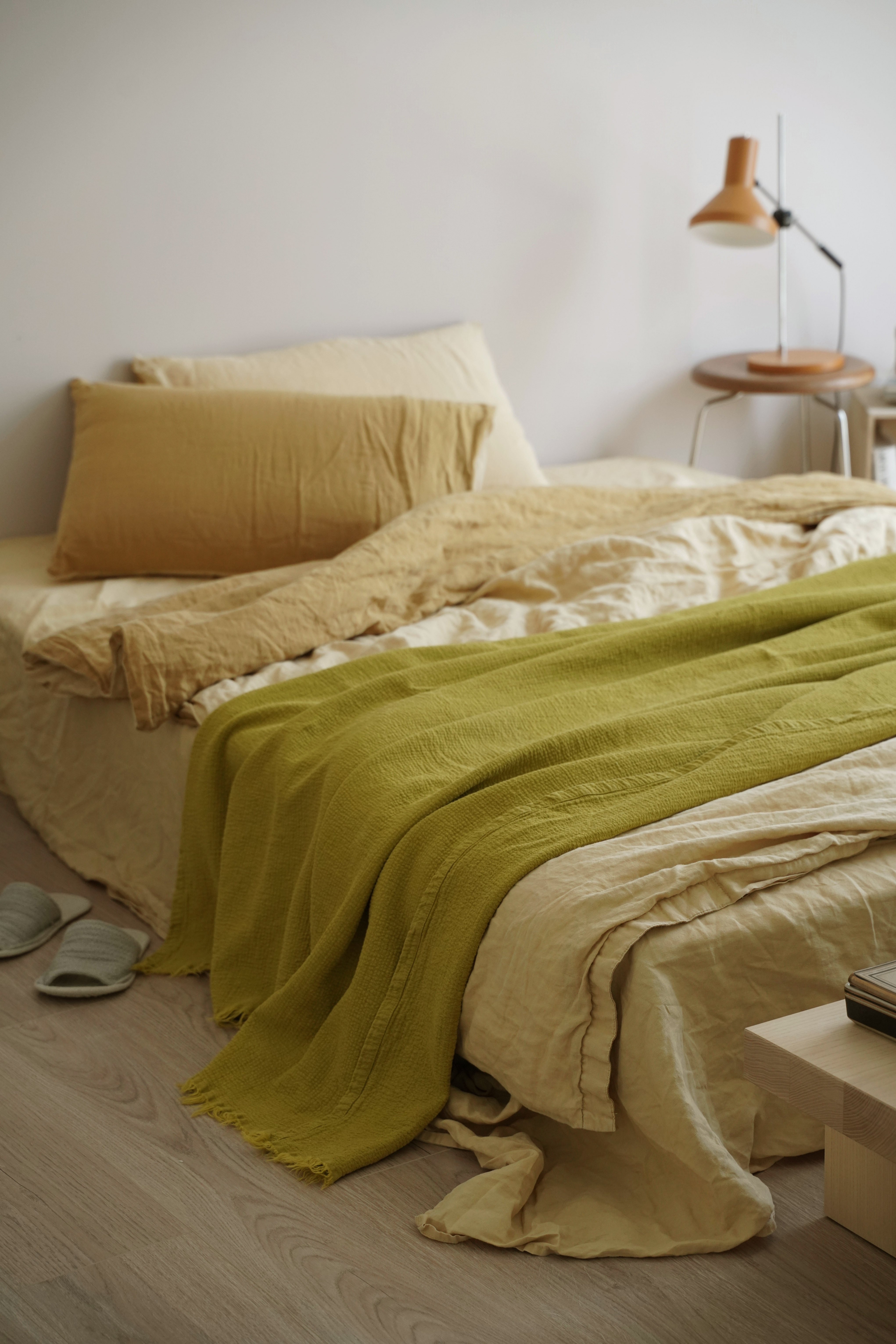 直物人法国进口亚麻盖毯凉席多用床盖手工毛边休闲毯