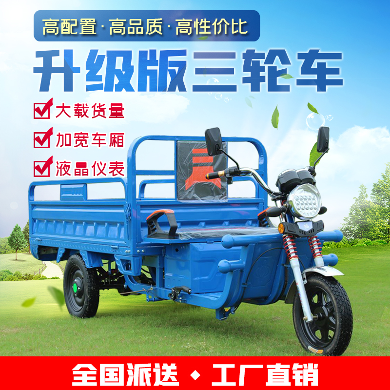 电动三轮车家用小型农用车电瓶车拉货电动车货车载重