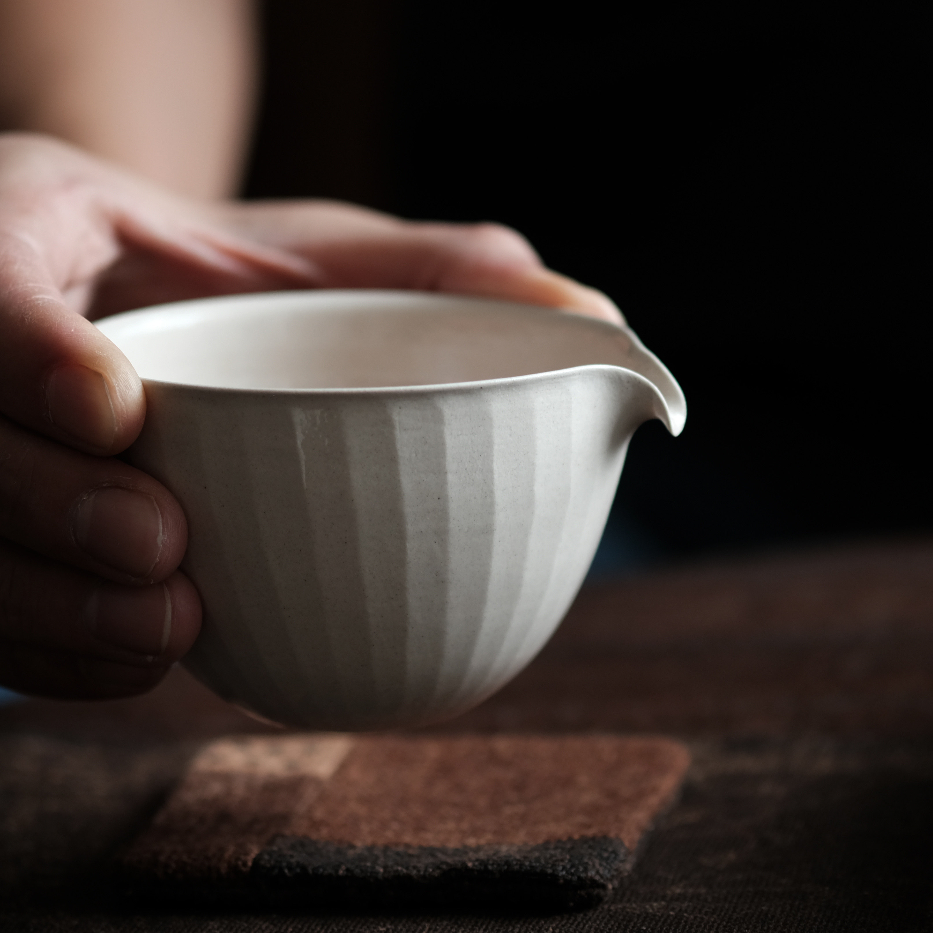 公道一延手工拉坯手肌理杯茶海匀杯出断水佳如烟灰公道杯