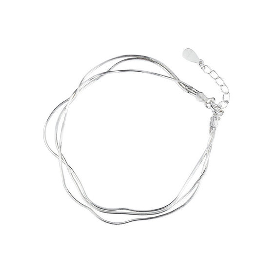 Three -layer snake bone bracelet female 925 silver student simple temperament, small fresh girlfriend ins, cold wind wild hand Three -layer snake bone bracelet female 925 silver student simple temperament, small fresh girlfriend ins, cold wind wild hand