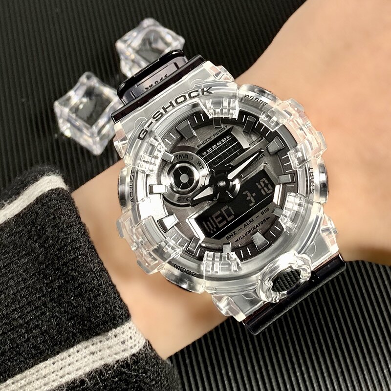 casio卡西欧gshock冰韧透明防水双显运动男女手表日韩腕表