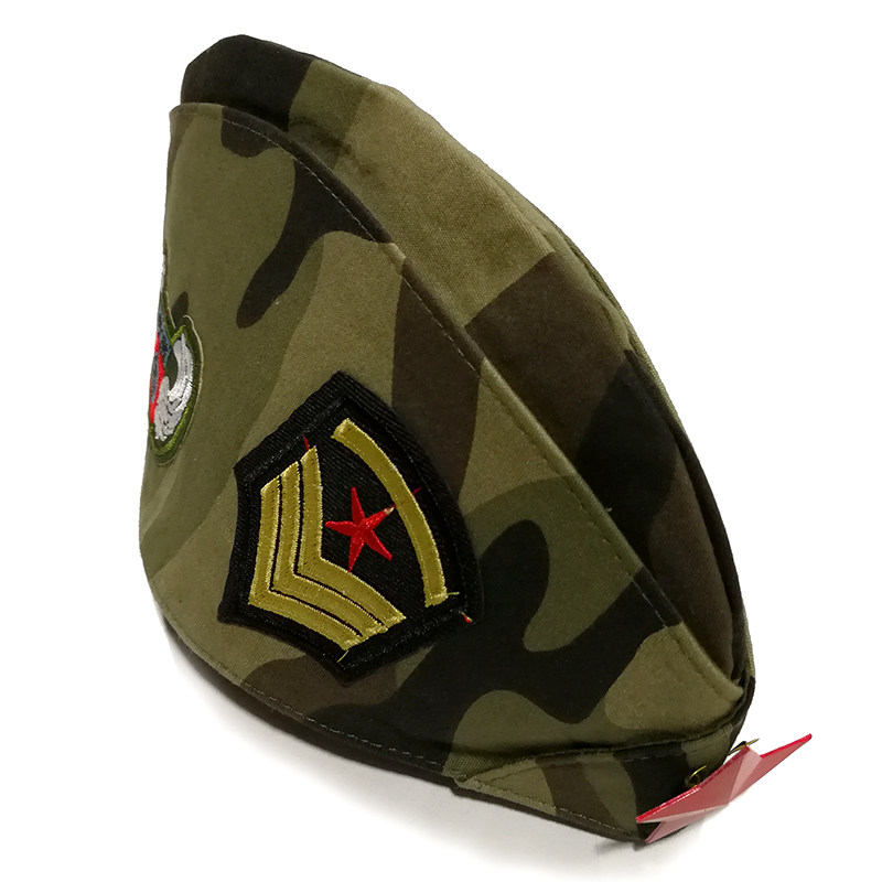 水兵舞迷迷彩船帽男女尖顶红色绣花军绿船时尚帽子