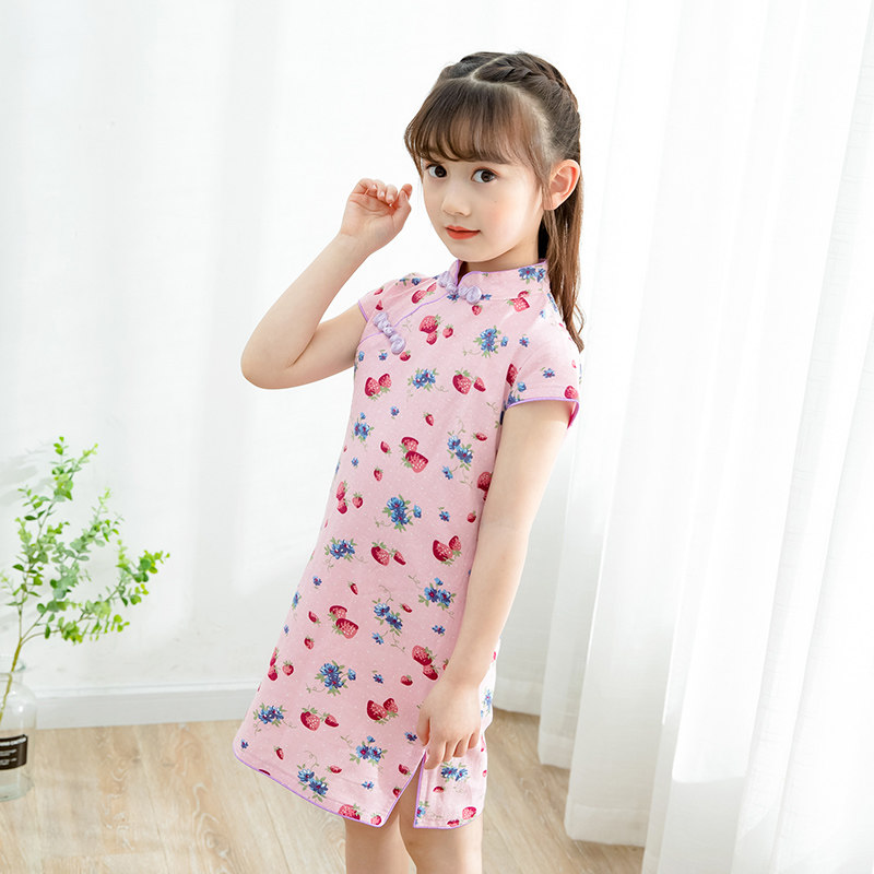 女童旗袍夏季复古儿童唐装洋气中国国风小童旗袍