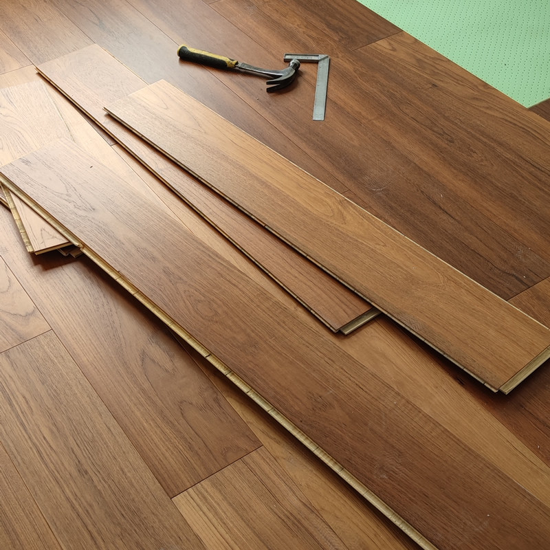 库卡缅甸柚木木纯三层实木19米木地板4mm表层实木复合地板