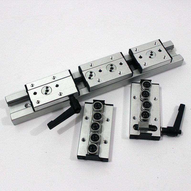 导轨直线锁紧滑块内置轴心滚轮轮滑木工滑台直线运动轴承