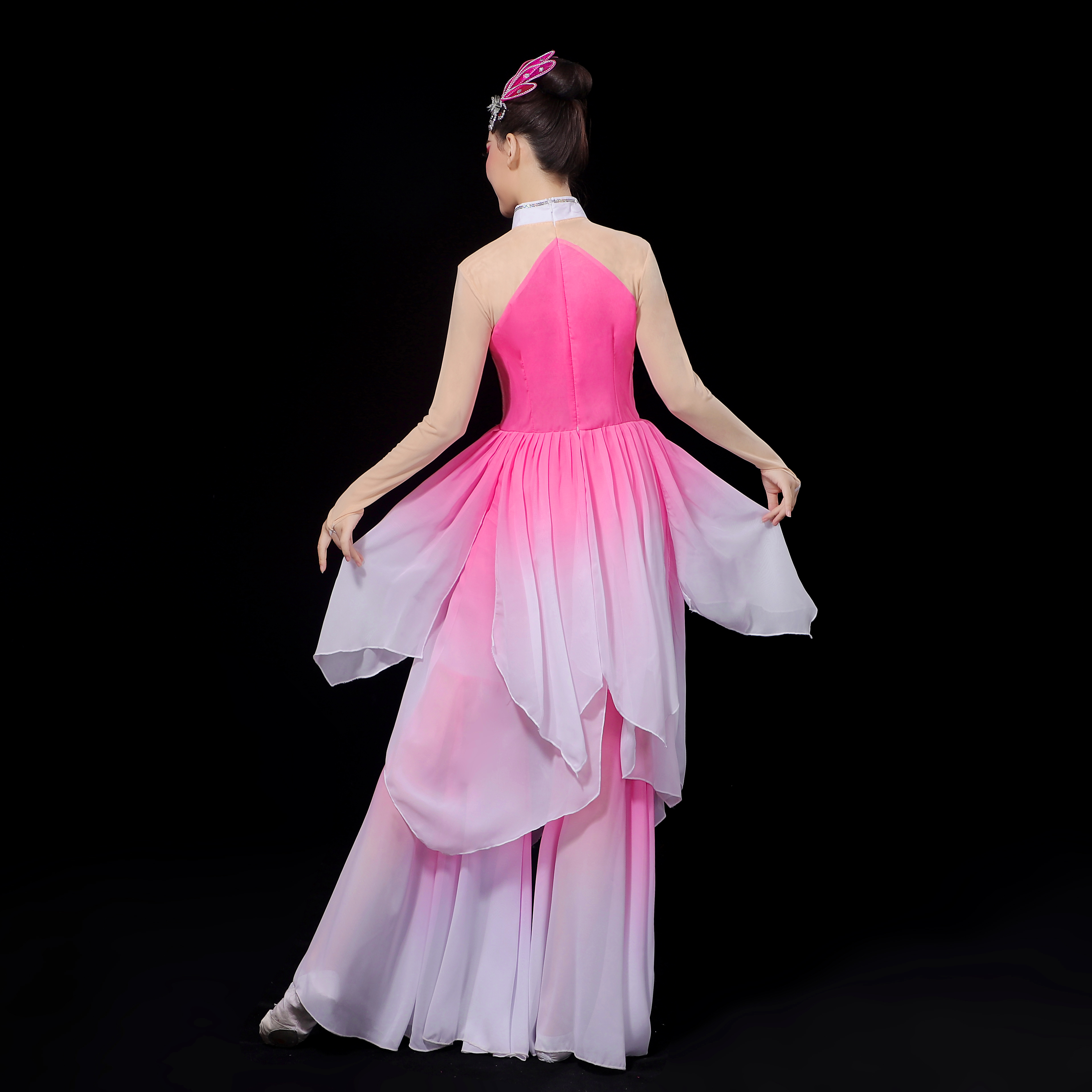 新款古典舞演出服女飘逸中国风艺考扇子伞舞蹈服装秧歌服女仙女装