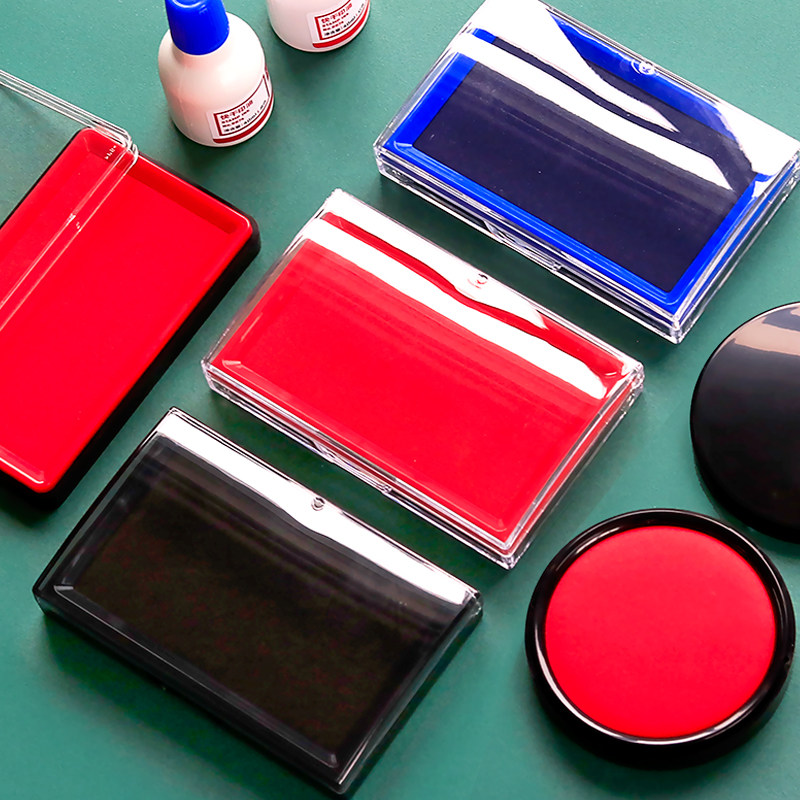 办公印台得力9864大号快干印泥财务速干银行印台