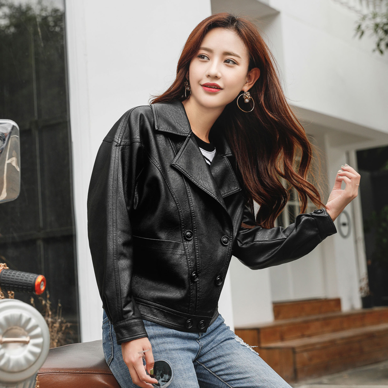 皮衣女外套冬机车短款皮外套韩版休闲宽松2020春秋新款pu皮夹克女