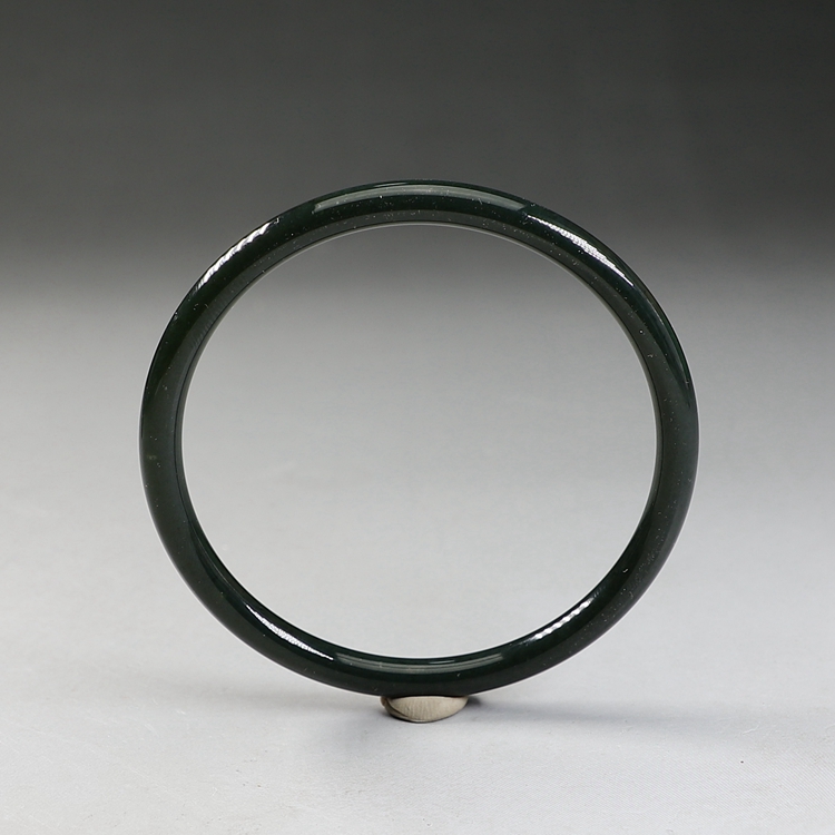 天然叮当细圆款楼女生小女青玉手镯一响和田手饰