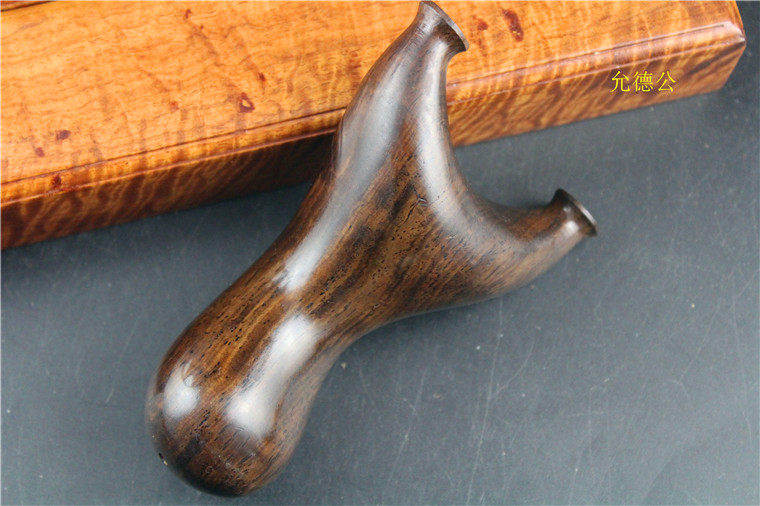 大弓弹弓檀木顺手龅牙实木檀狮嘴兽铜头飞镖