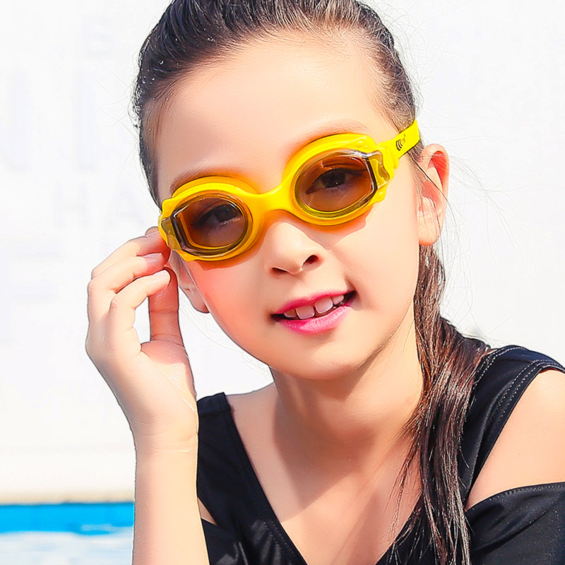 儿童泳镜高清防水防雾男童女童中小童可调游泳眼镜小孩卡通游泳镜