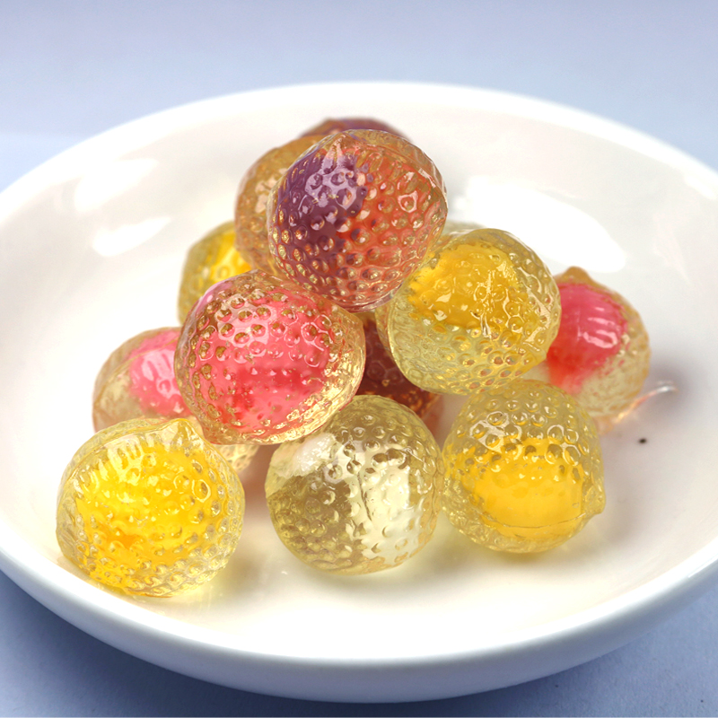 网红流心水晶软糖500g 混合水果味爆浆果汁橡皮软糖
