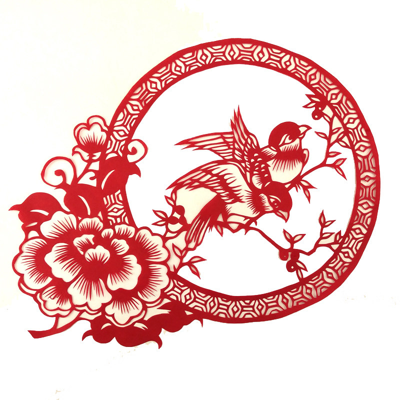 陕西手工剪纸窗花中国特色手工艺民间民俗工艺品喜庆福字花鸟系列