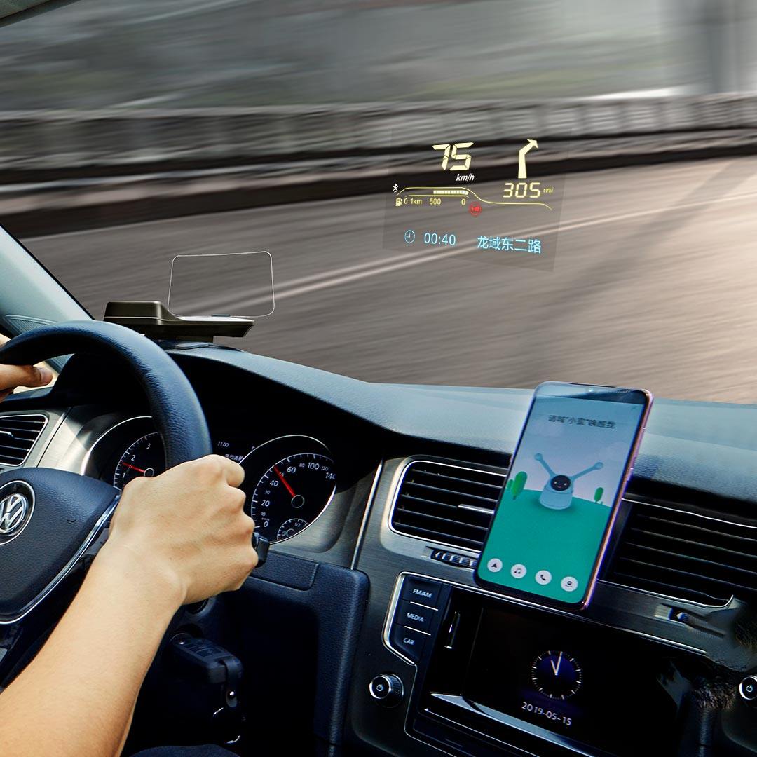 小米车萝卜智能hud蓝牙版车载抬头显示器无线通用速度obd投影仪