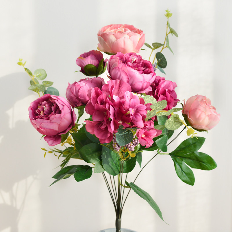 欧式牡丹仿真插花绢花假花装饰客厅仿真花
