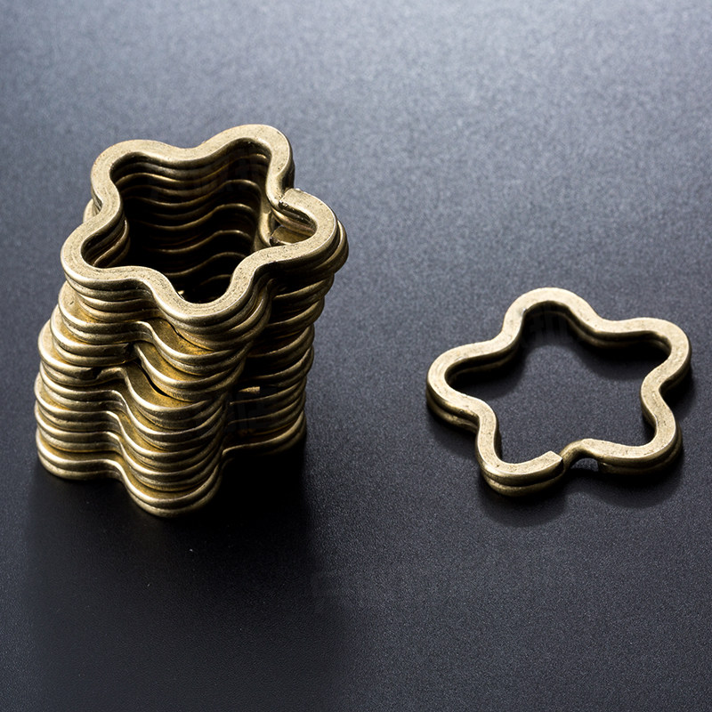 20个装高品质diy创意梅花形青古古铜色钥匙圈金属圈挂圈钥匙扣