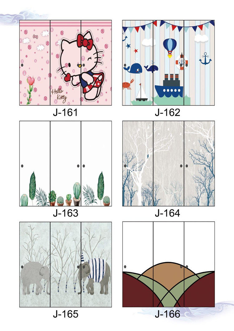 定做擦洗柜门衣柜门纸画彩绘中式日式新中式玛门榻榻米辅料